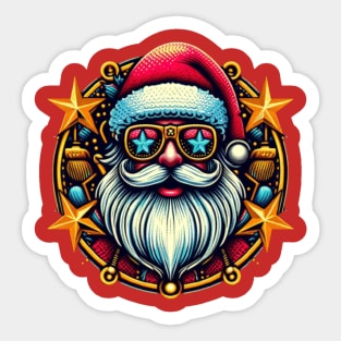 Christmas Santa Popstar embroidery style 18 Sticker